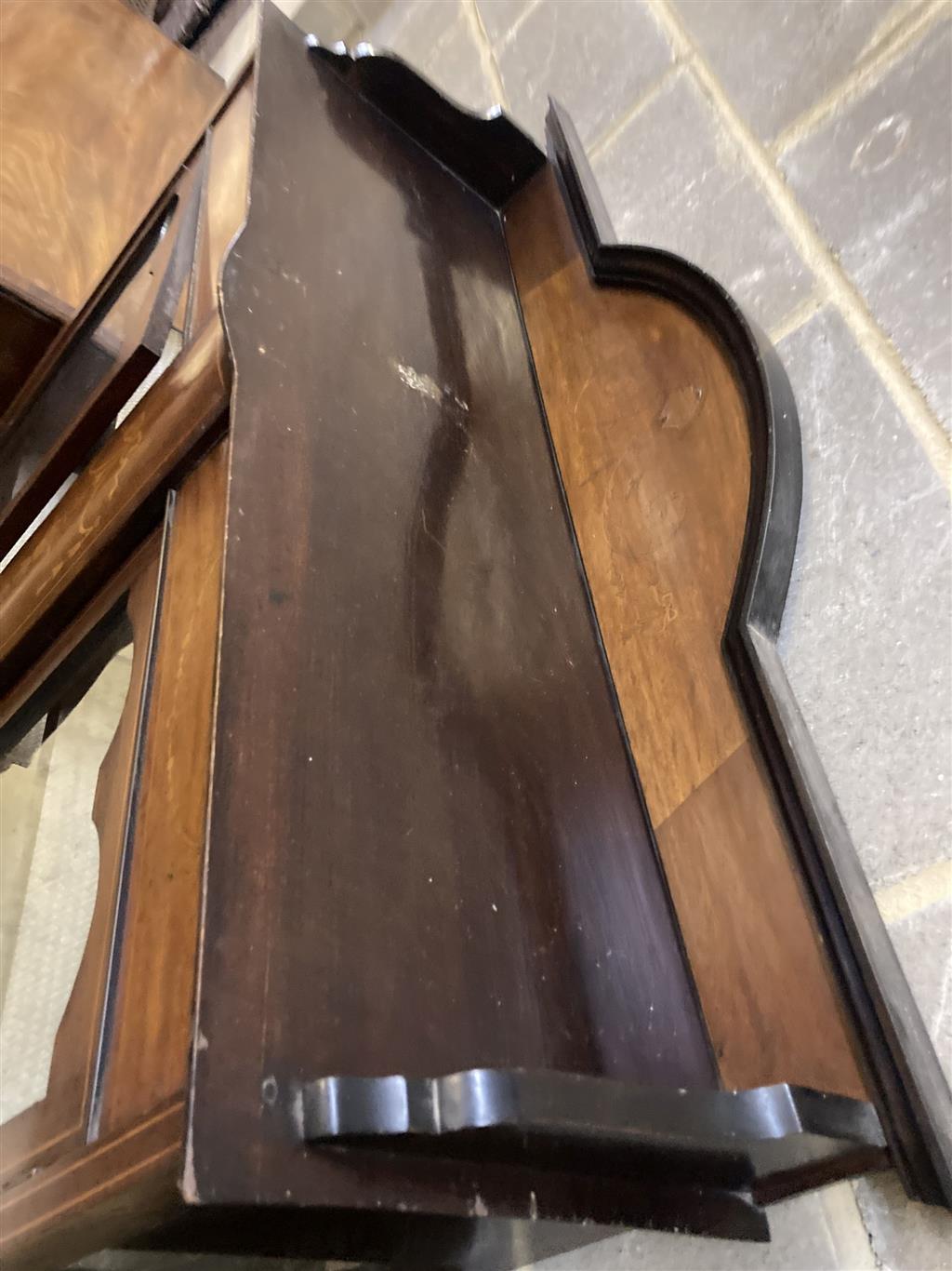 An Edwardian inlaid mahogany display cabinet, width 120cm, depth 35cm, height 175cm